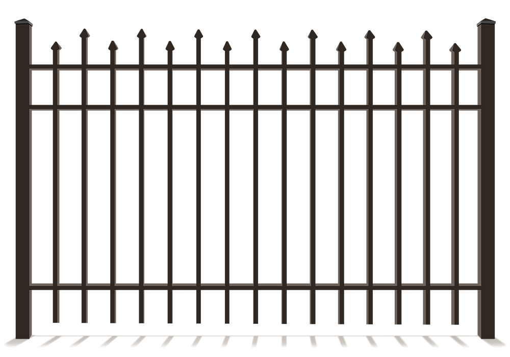 Staggered metal picket fence in Virginia Beach, VA