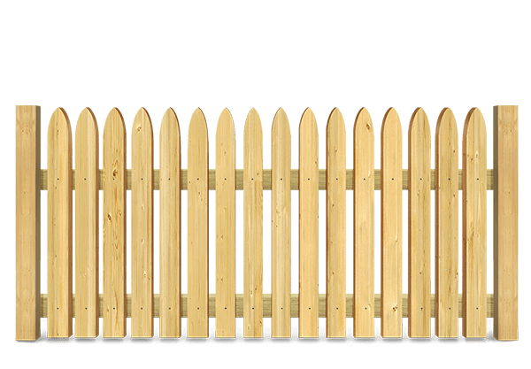 Gothic Picket wood fence in Virginia Beach, VA