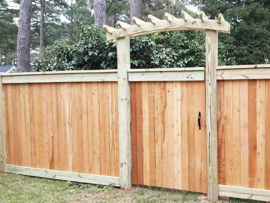 Wood fence installation